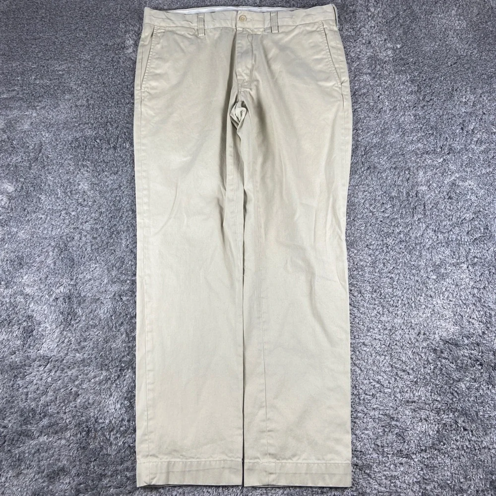 Polo Ralph Lauren Slim Fit Chino Pants Mens 35x32 Tan Khaki Cotton Twill Preppy